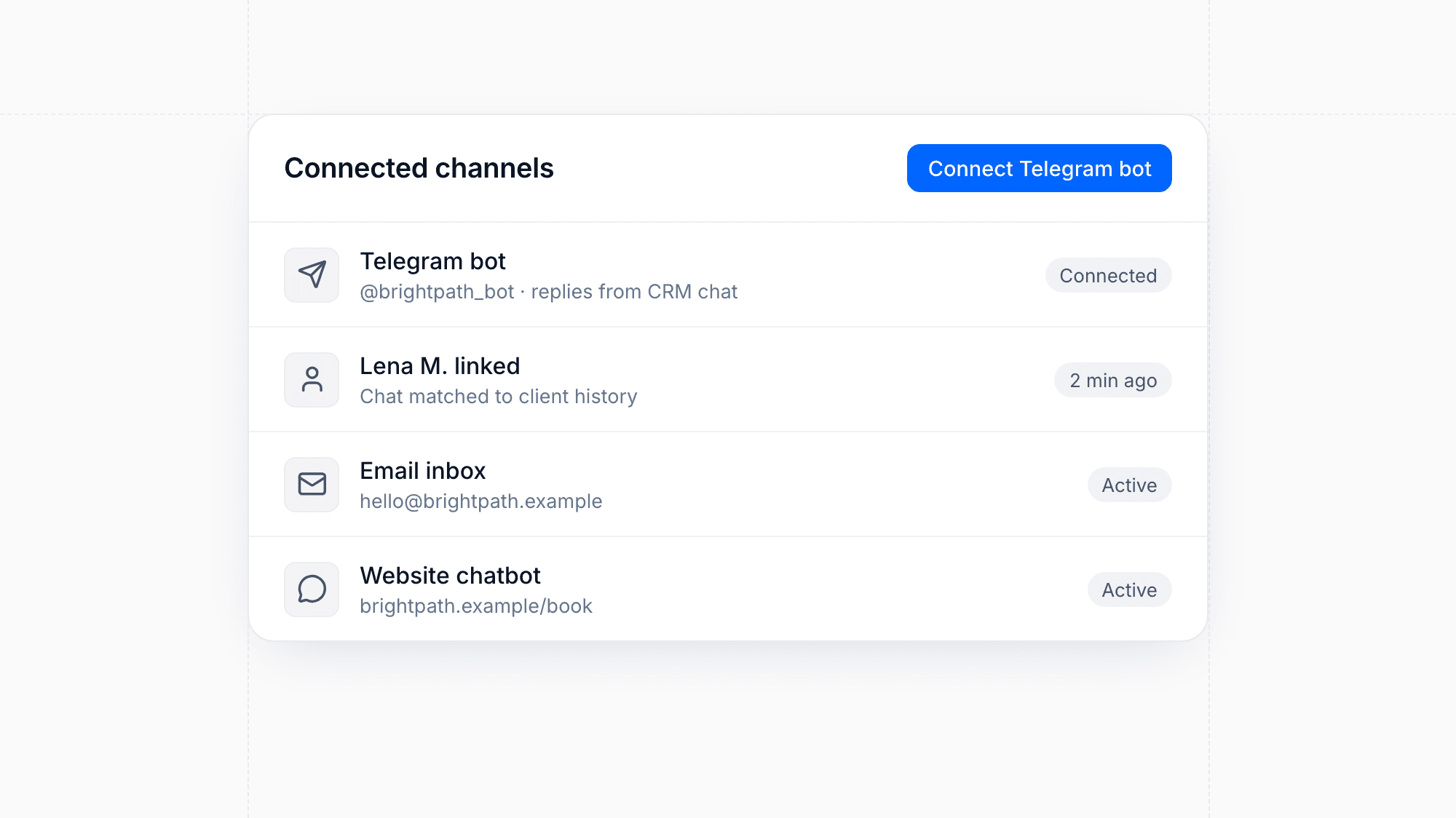 Telegram Conversations in Your CRM