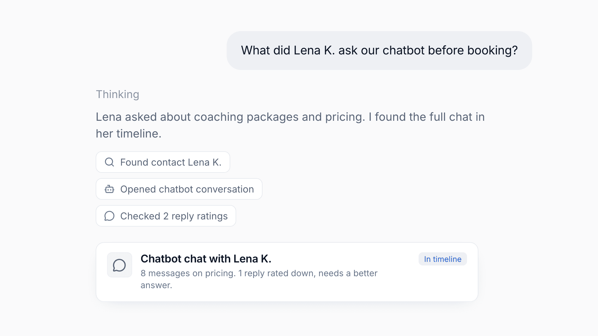 Chatbot Activity in the CRM