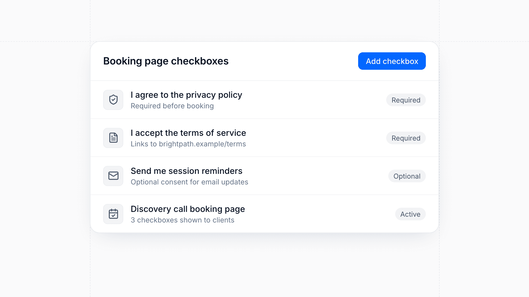 Custom Checkboxes on Booking Pages