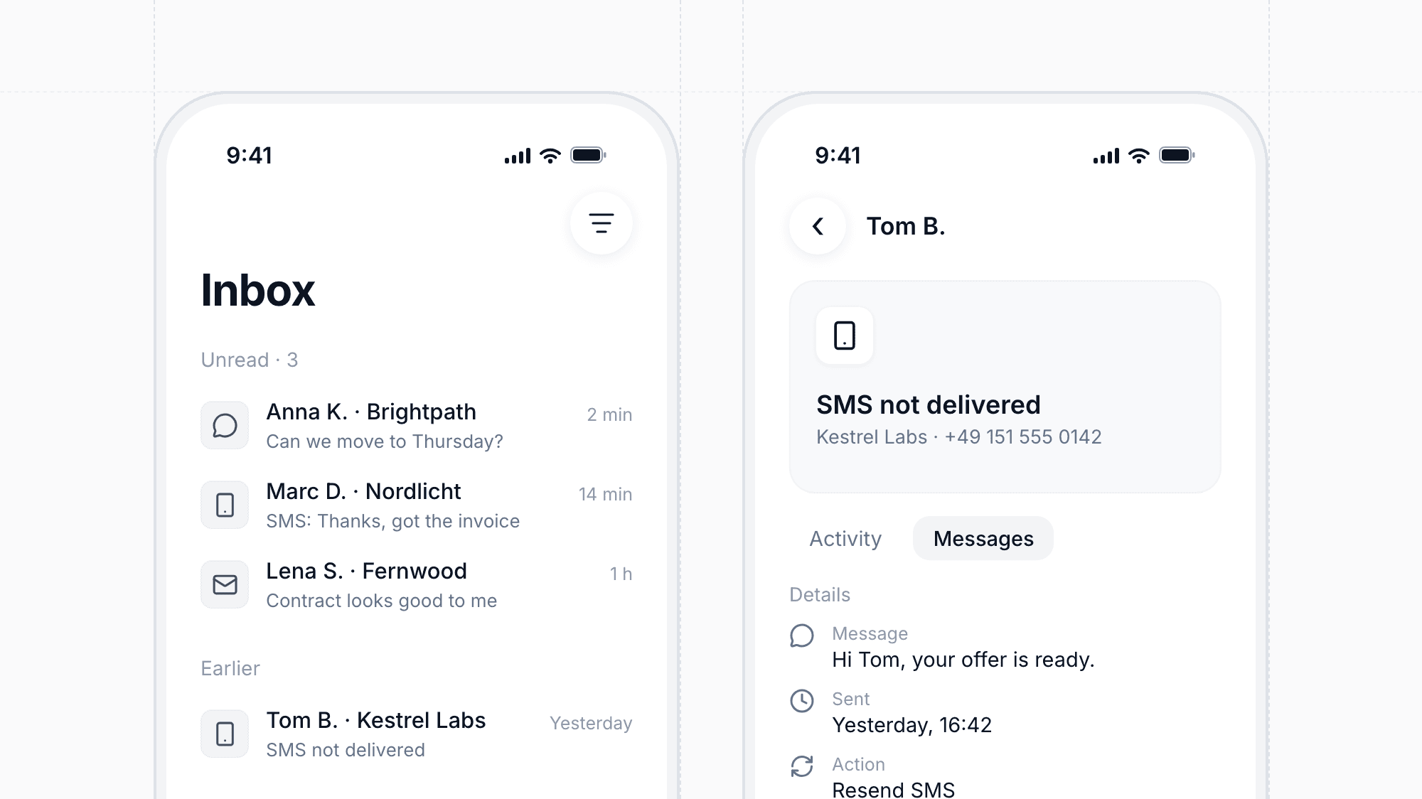 Redesigned Chat Inbox with SMS